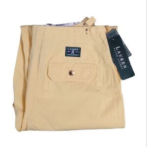 Lauren Ralph Lauren Capris Yellow with Gold Details Size 4 NWT